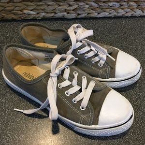 Olivia Miller Gray & White Lace Up Sneakers